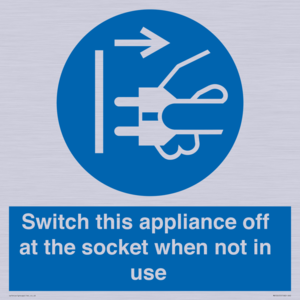 Switch this appliance off at the socket when not in use